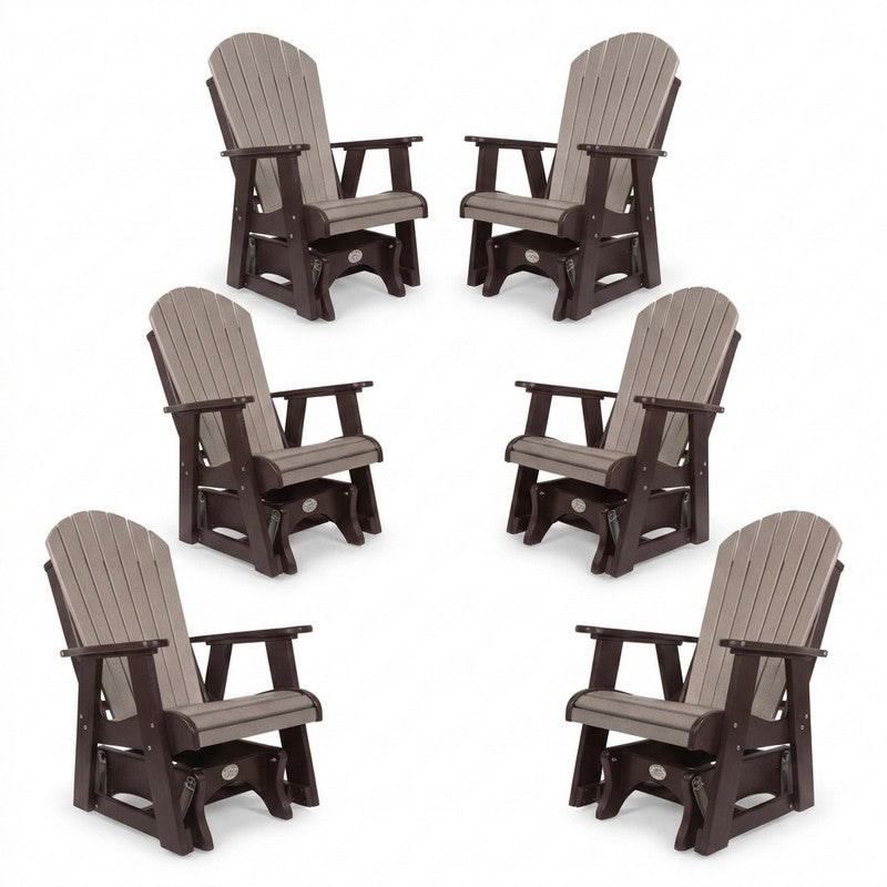 Infinity Living Poly Lumber Set of 6 Fan Back Single Gliders