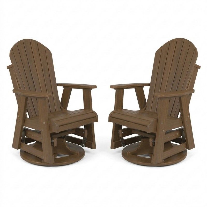 Infinity Living Poly Lumber Set of 2 Fan Back Swivel Gliders