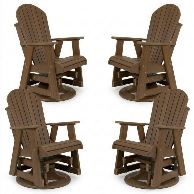 Infinity Living Poly Lumber Set of 4 Fan Back Swivel Gliders
