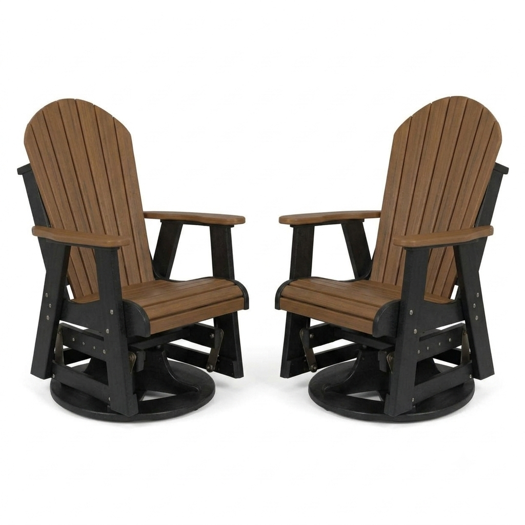 Infinity Living Poly Lumber Set of 2 Fan Back Swivel Gliders