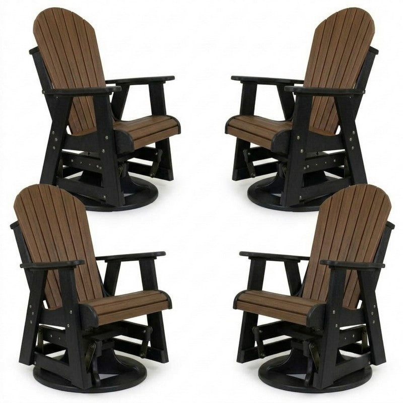 Infinity Living Poly Lumber Set of 4 Fan Back Swivel Gliders