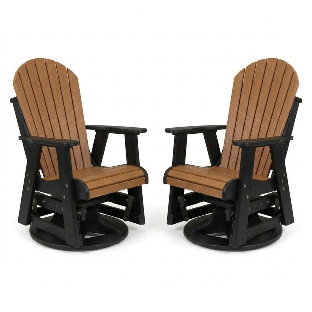 Infinity Living Poly Lumber Set of 2 Fan Back Swivel Gliders