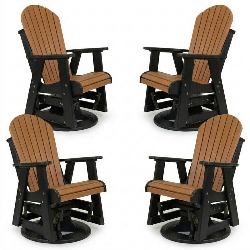 Infinity Living Poly Lumber Set of 4 Fan Back Swivel Gliders