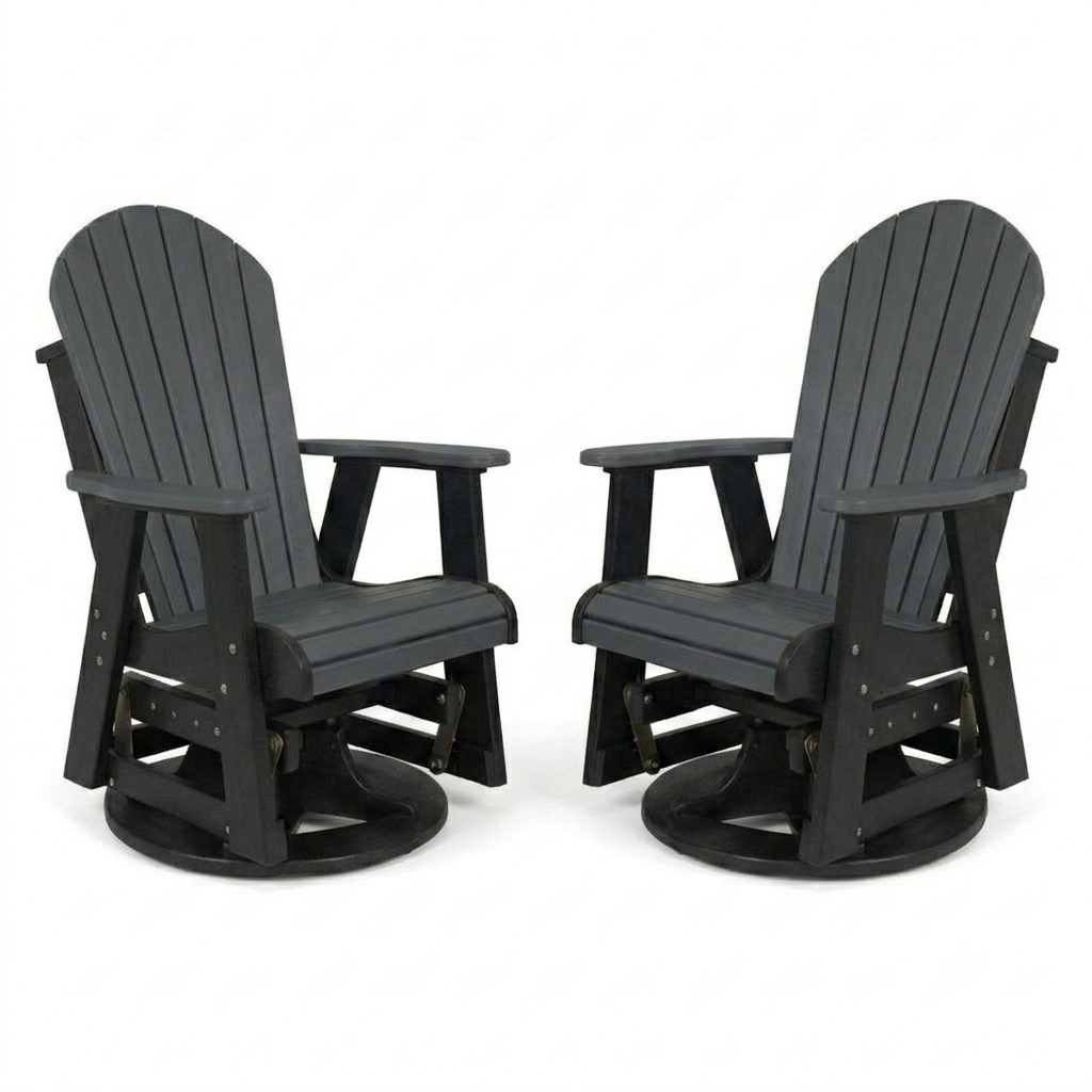 Infinity Living Poly Lumber Set of 2 Fan Back Swivel Gliders