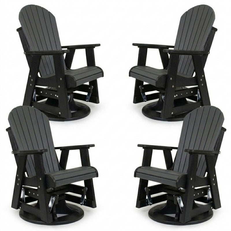 Infinity Living Poly Lumber Set of 4 Fan Back Swivel Gliders