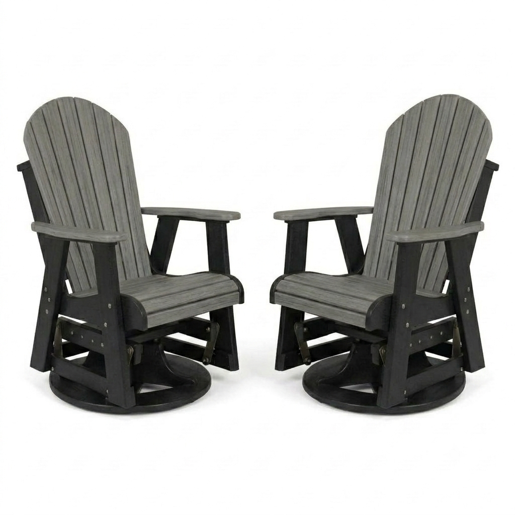 Infinity Living Poly Lumber Set of 2 Fan Back Swivel Gliders
