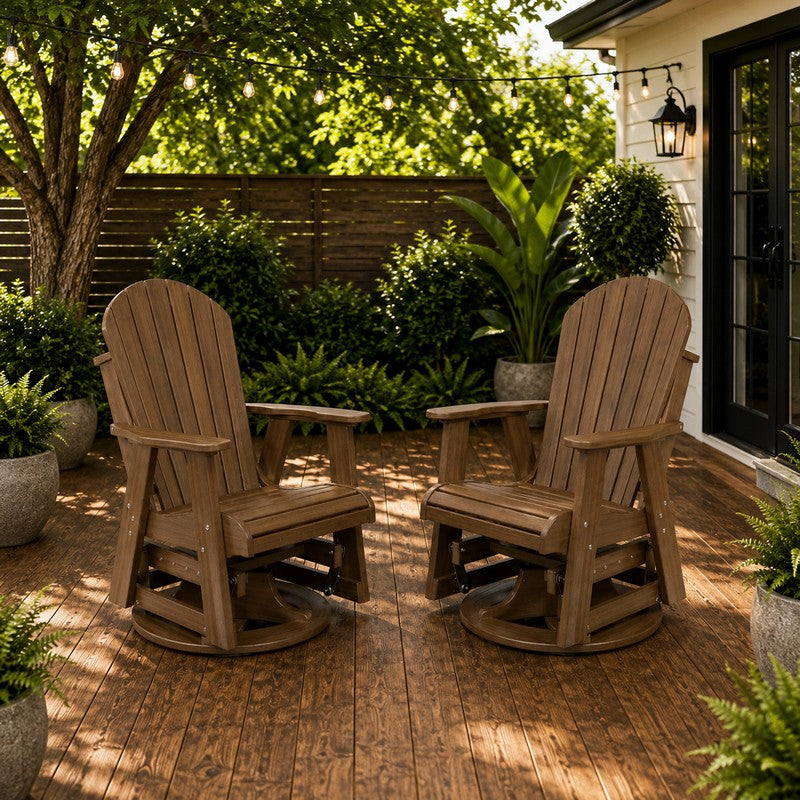 Infinity Living Poly Lumber Set of 2 Fan Back Swivel Gliders