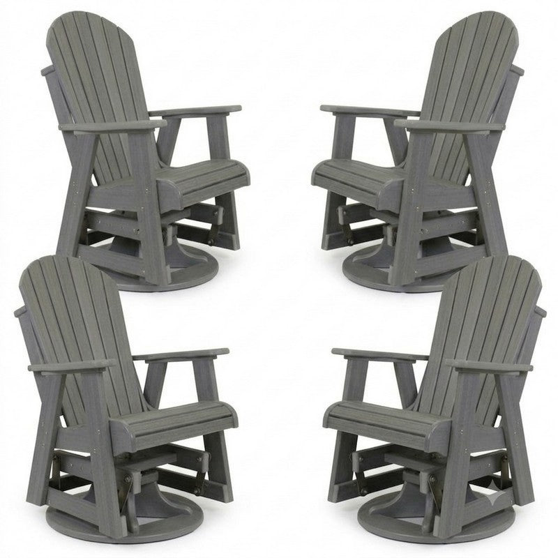 Infinity Living Poly Lumber Set of 4 Fan Back Swivel Gliders