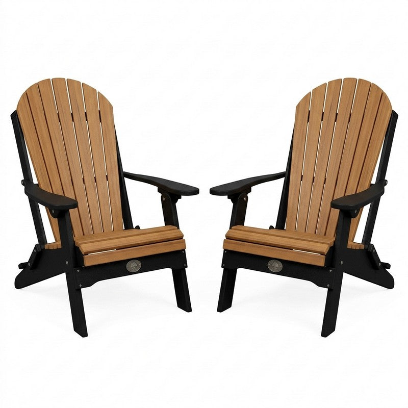 Infinity Living Poly Lumber Set of 2 Fan Back Adirondack Folding Chairs