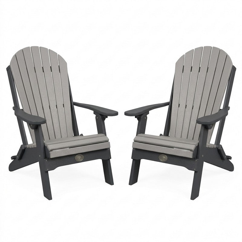 Infinity Living Poly Lumber Set of 2 Fan Back Adirondack Folding Chairs