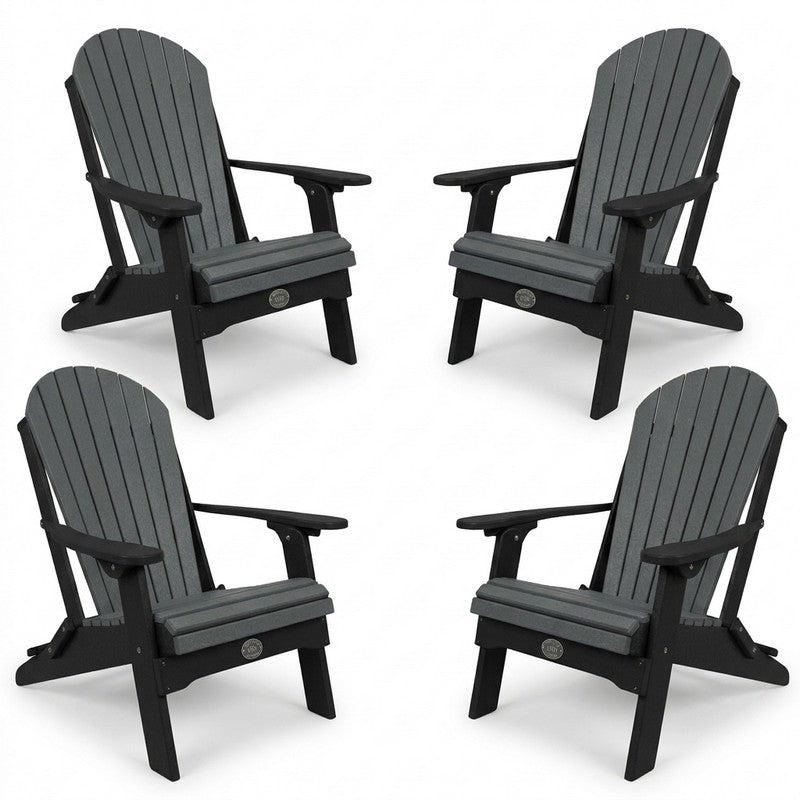 Infinity Living Poly Lumber Set of 4 Fan Back Adirondack Folding Chairs