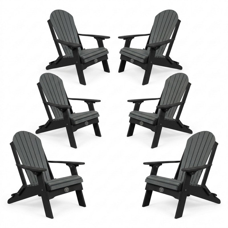 Infinity Living Poly Lumber Set of 6 Fan Back Adirondack Folding Chairs