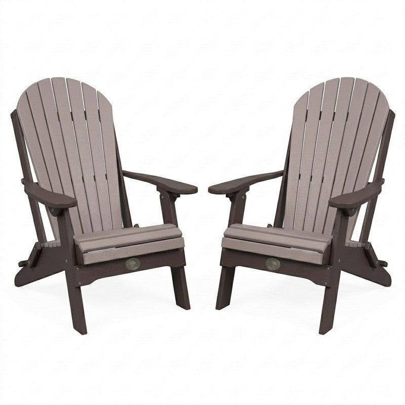 Infinity Living Poly Lumber Set of 2 Fan Back Adirondack Folding Chairs