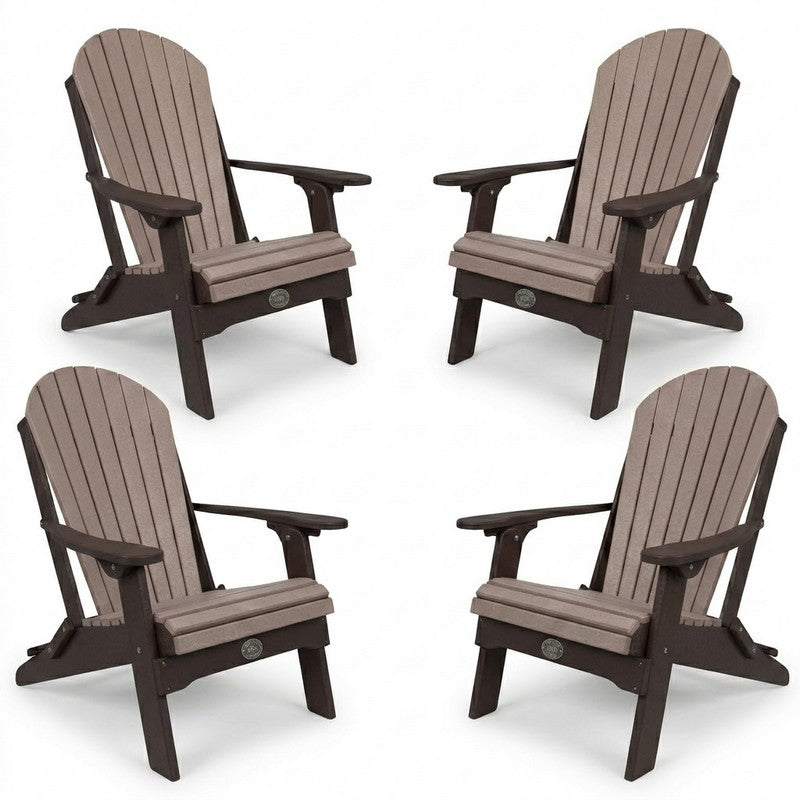 Infinity Living Poly Lumber Set of 4 Fan Back Adirondack Folding Chairs