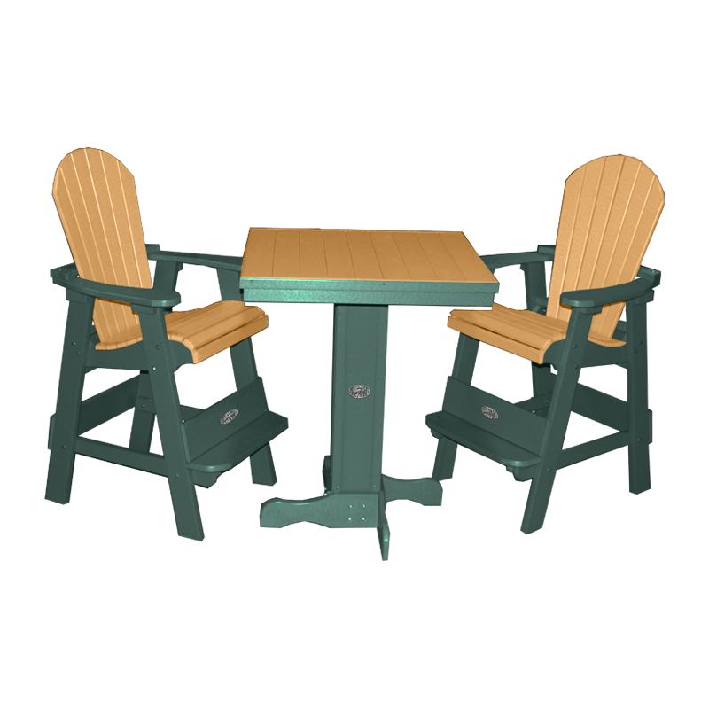 30" Square Bistro Table with 2 Chairs - FF SQBIST