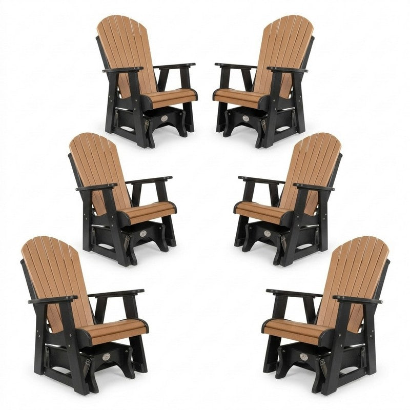 Infinity Living Poly Lumber Set of 6 Fan Back Single Gliders
