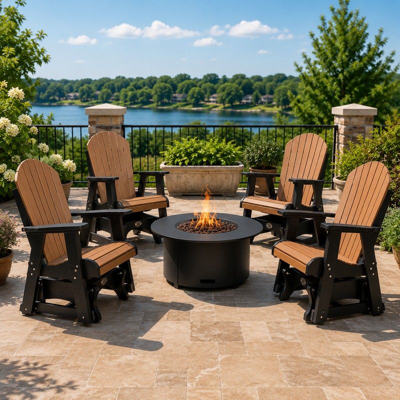 Infinity Living Poly Lumber Set of 4 Fan Back Single Gliders